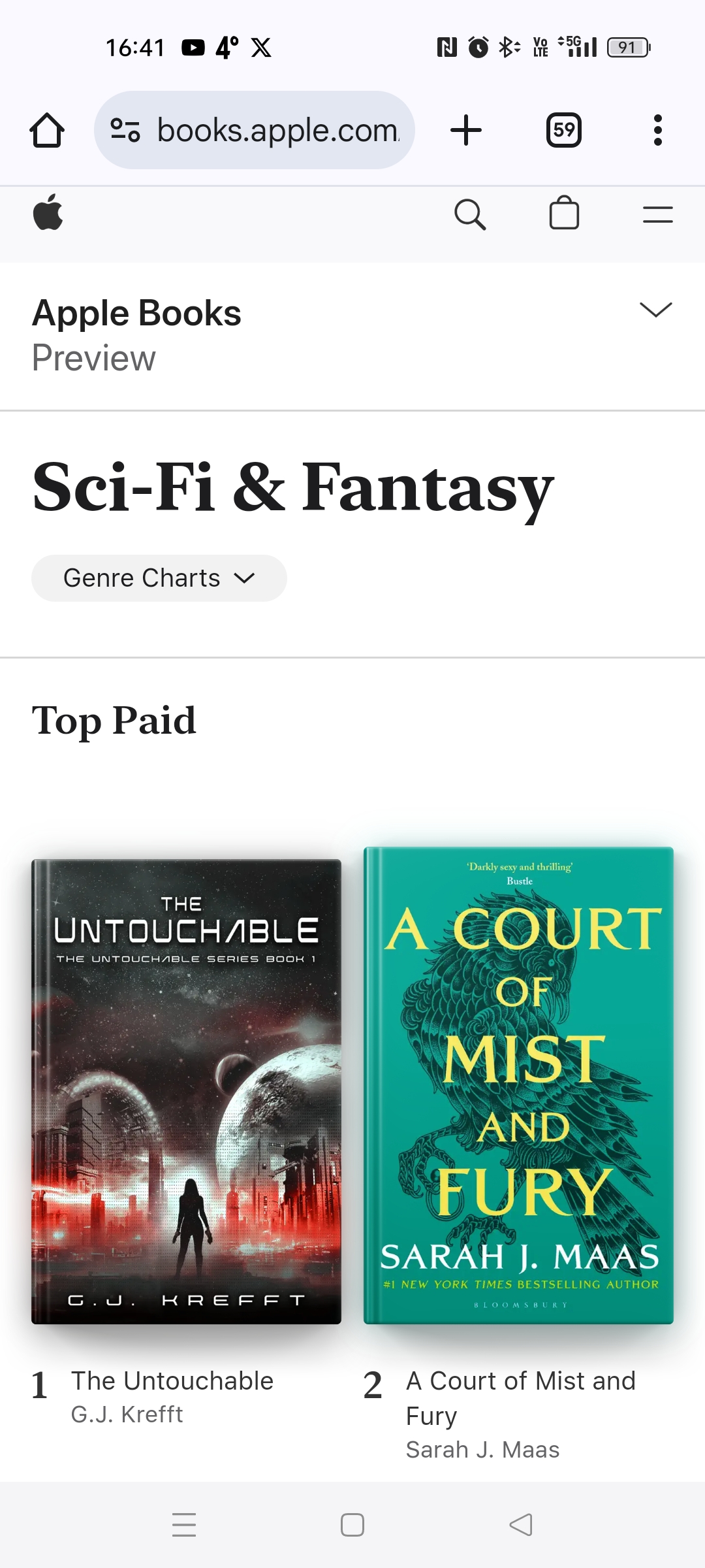 The Untouchable ranked #1